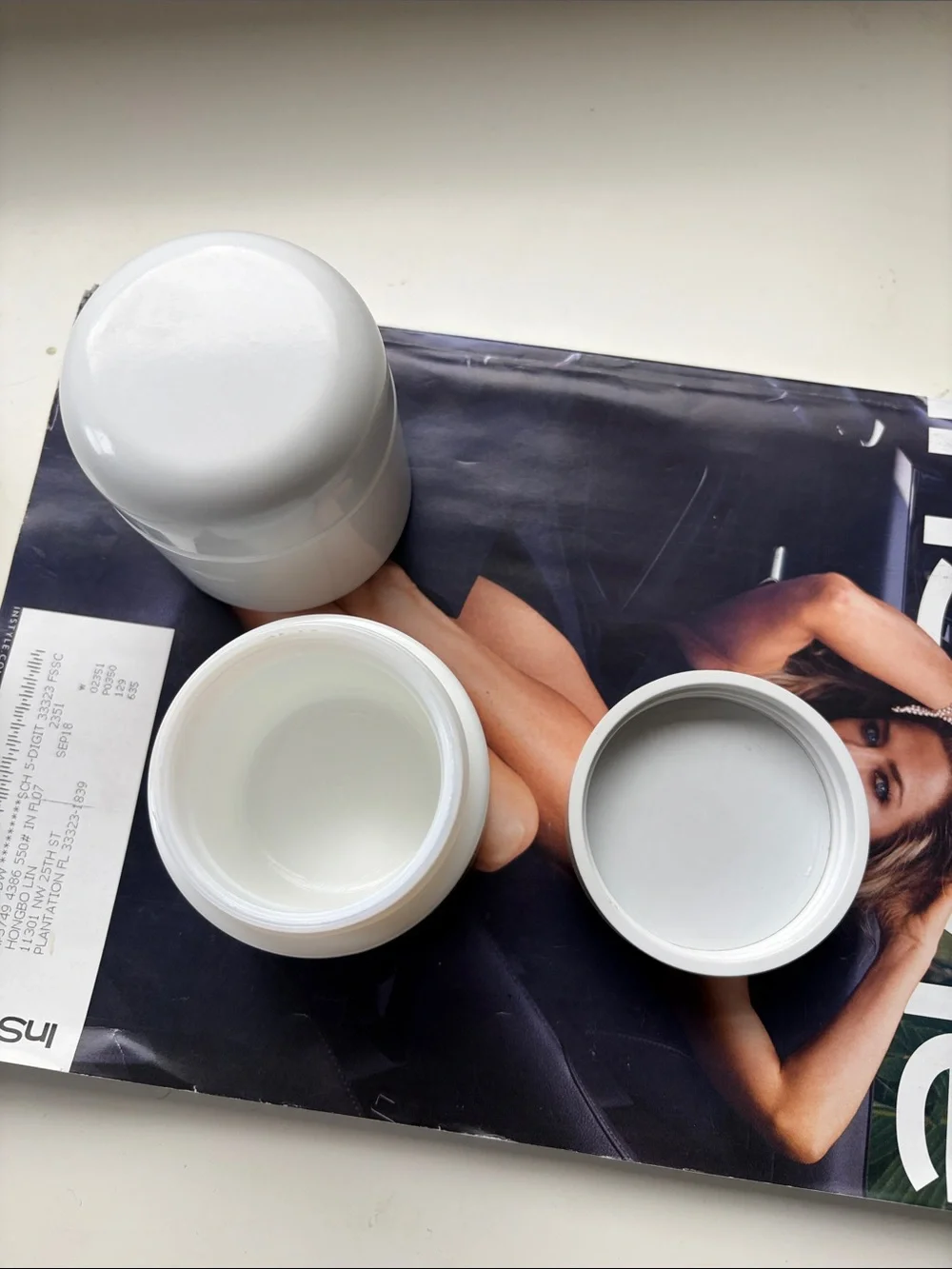 Two 3.4oz La Mer Moisturizing Cream White Jar empty